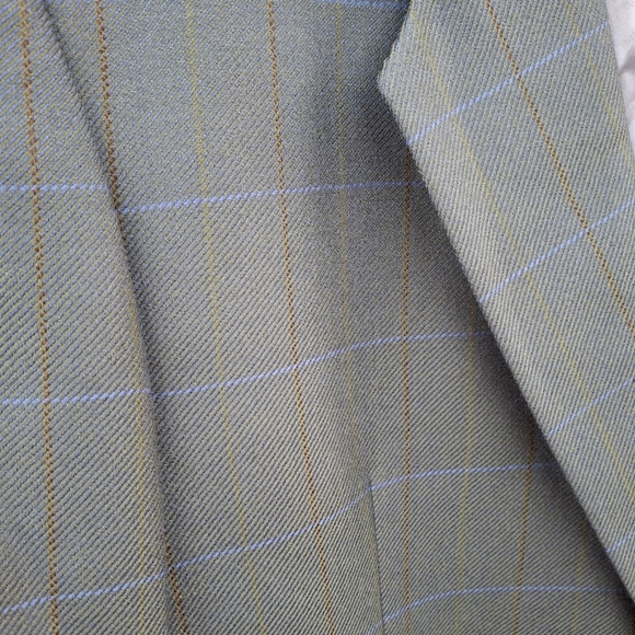 Yves Saint Laurent Single-Breasted Woolmart Window-pane Green Blazer Size 42R - Picture 16 of 16